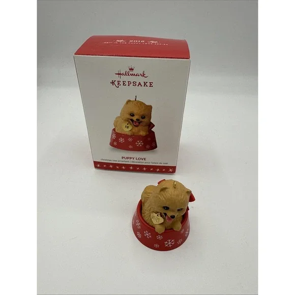 Puppy Love Hallmark Keepsake Ornament #26th in the Puppy Love Pomeranian 2016 - Picture 1 of 6